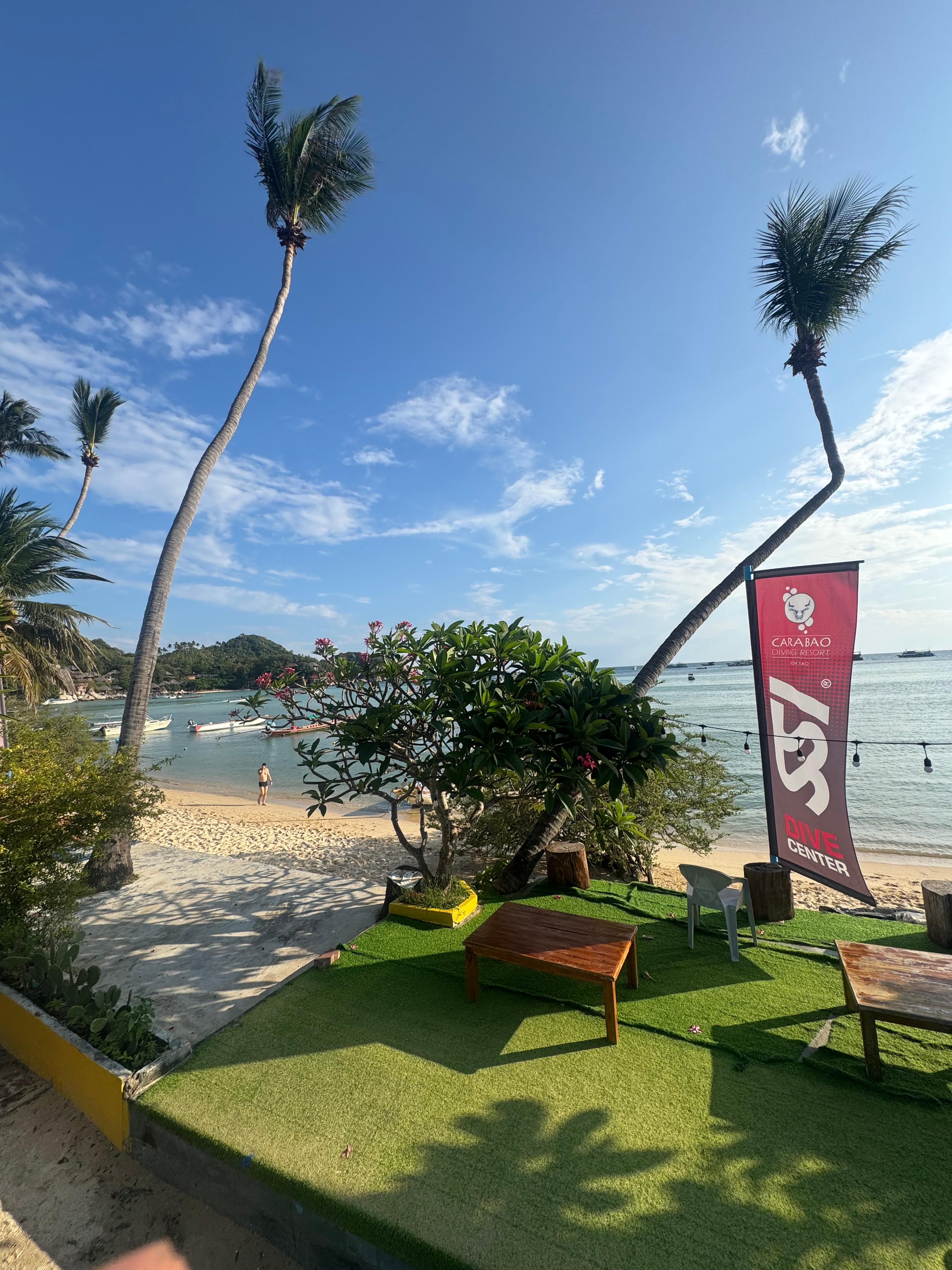 Beach garden and dormitory accommodation at Carabao Diving Resort