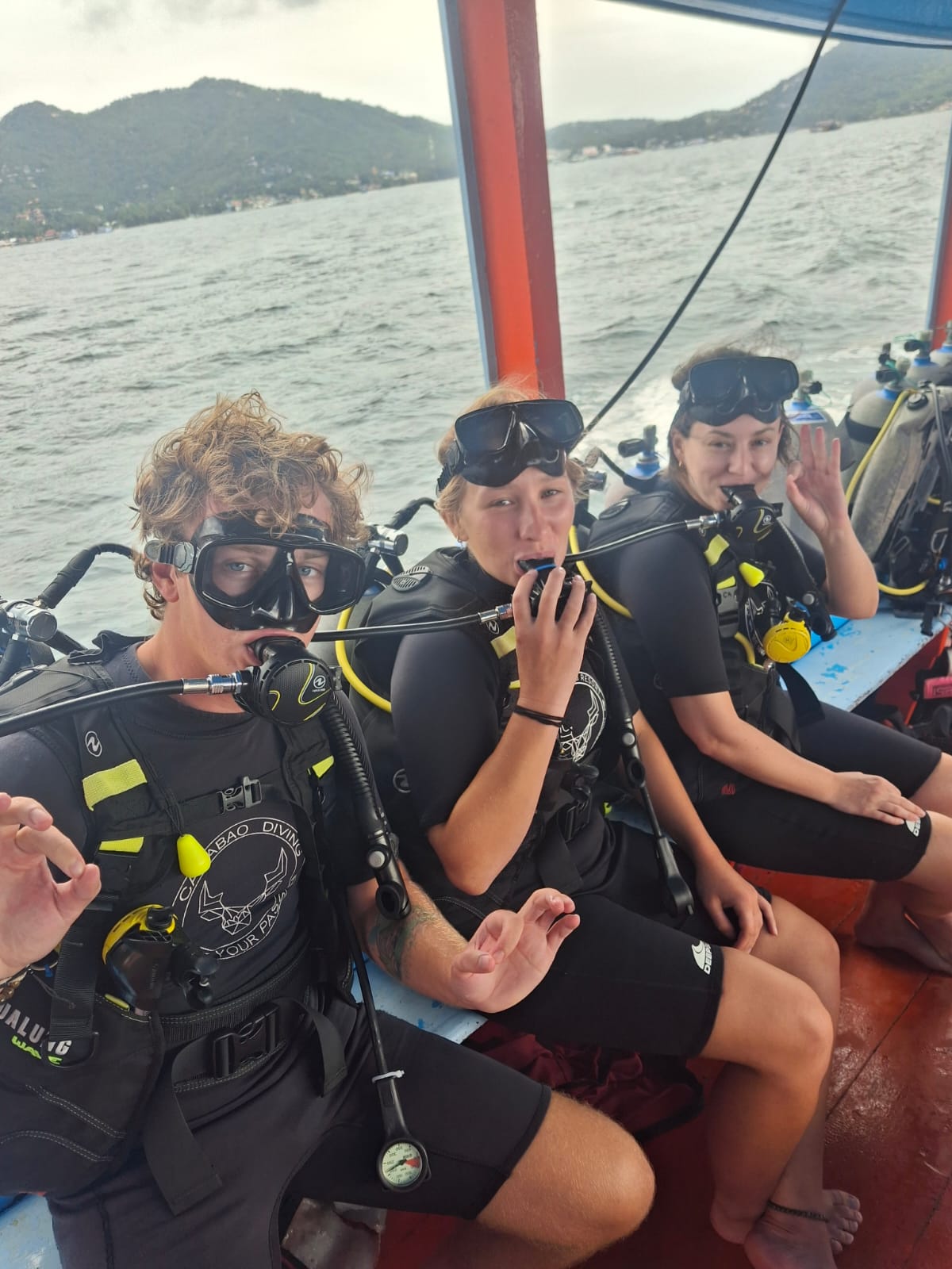 Certified divers on the Carabao fun-dive boat, Koh Tao